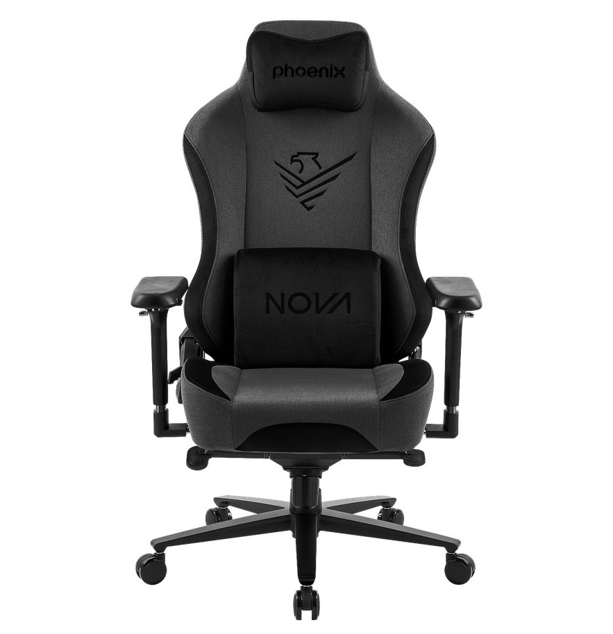 Silla gaming Phoenix NOVA CUERO TELA gris
